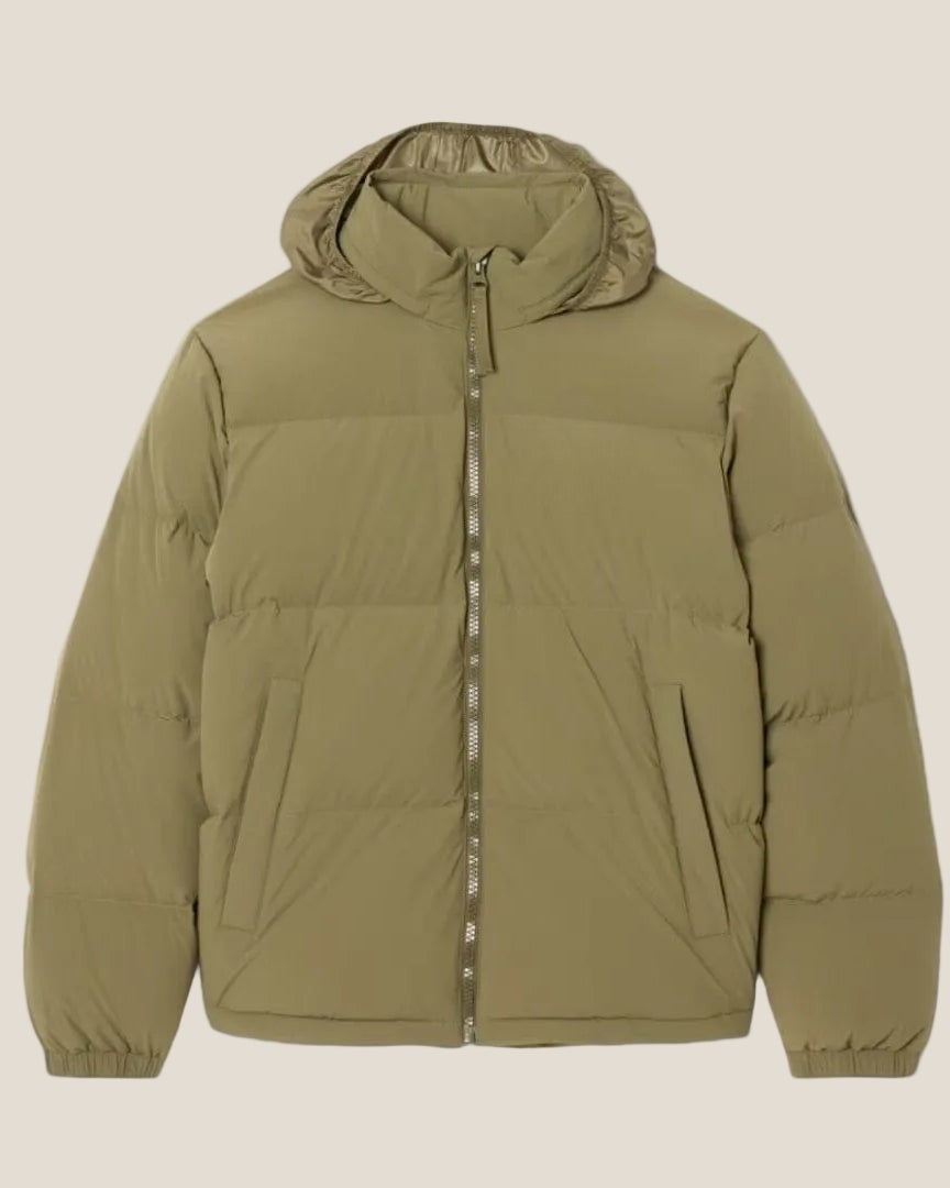 Water-Repellent Hooded Down Jacket