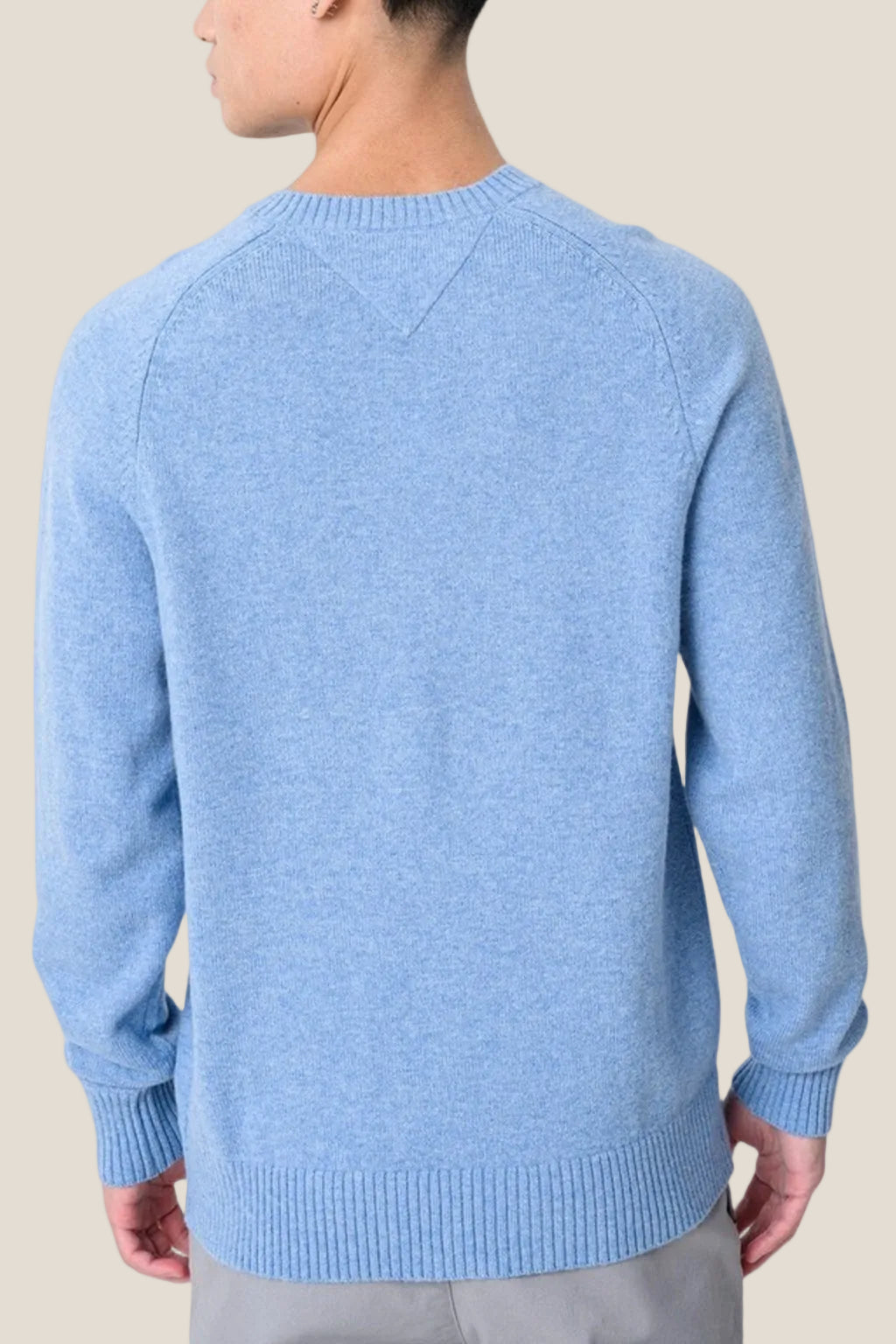 Maglione Girocollo In Lana Con Logo Bandierina Ricamato