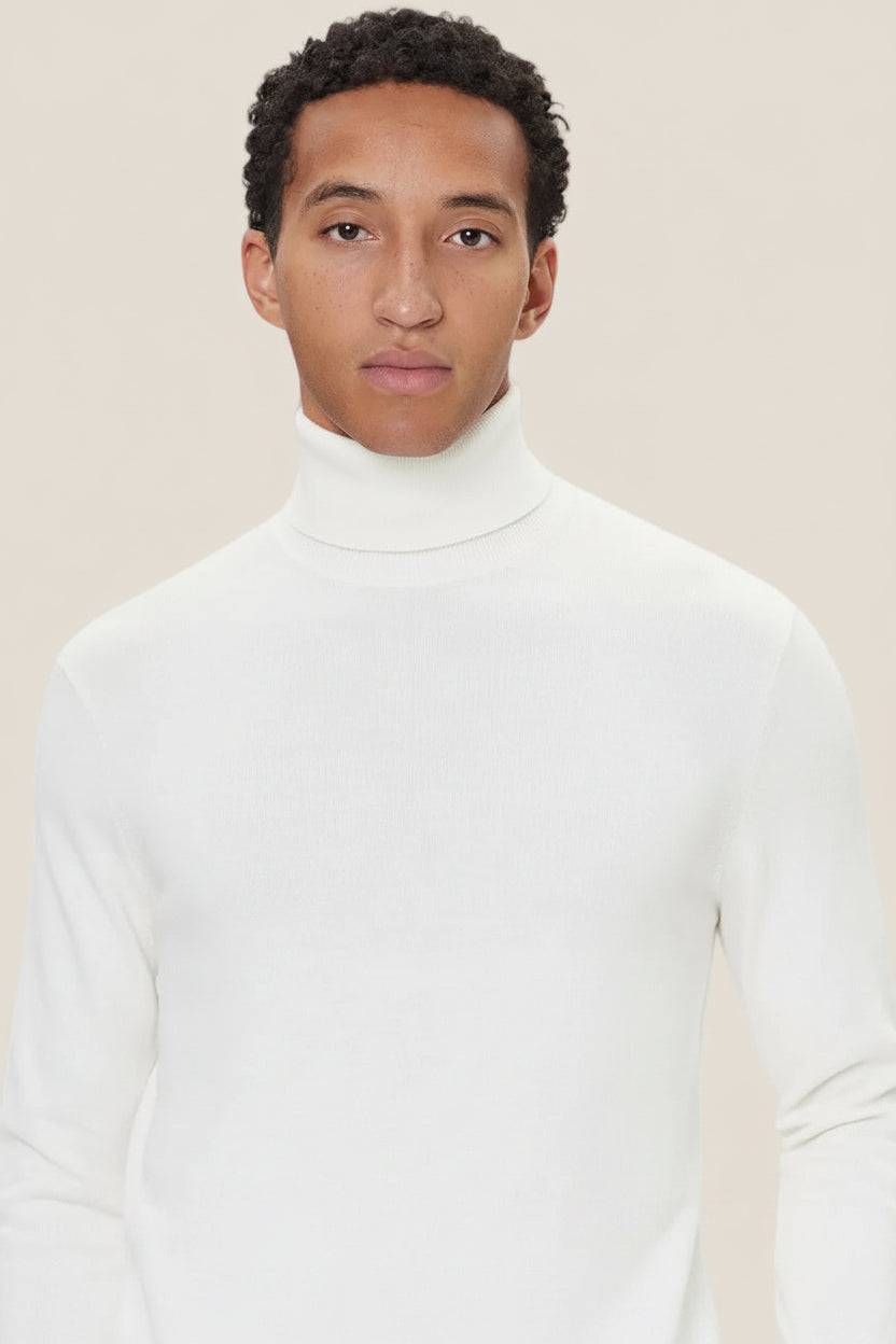 Dolcevita Maglione In Misto Cashmere Con Logo Bandierina Ricamato
