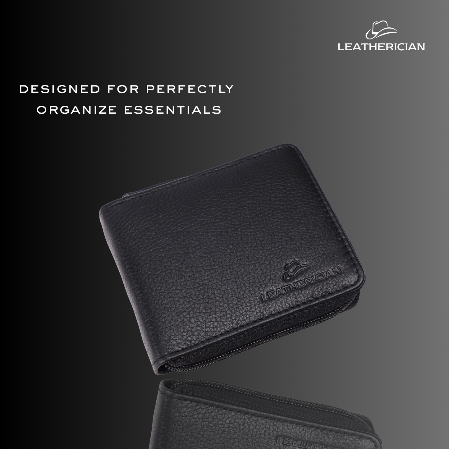 Zip Around Leather Wallet