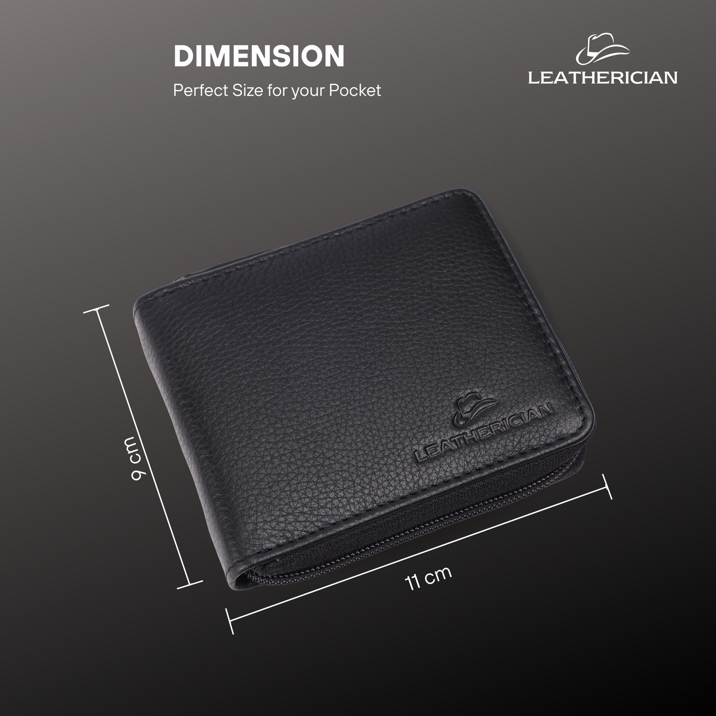 Zip Around Leather Wallet