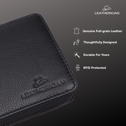 Zip Around Leather Wallet