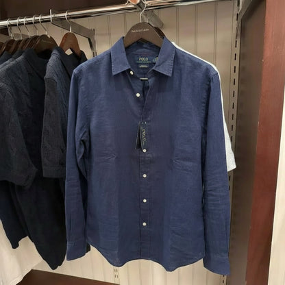 Linen/Remi Blend Shirt, Navy