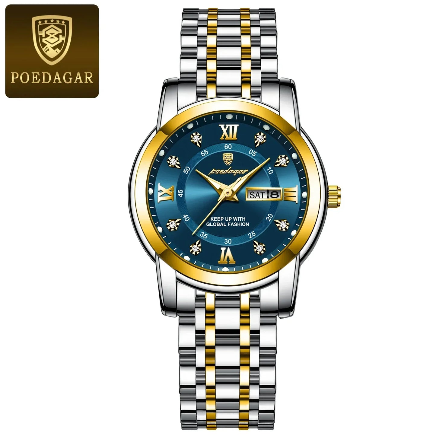 POEDAGAR Elegant Steel Watch