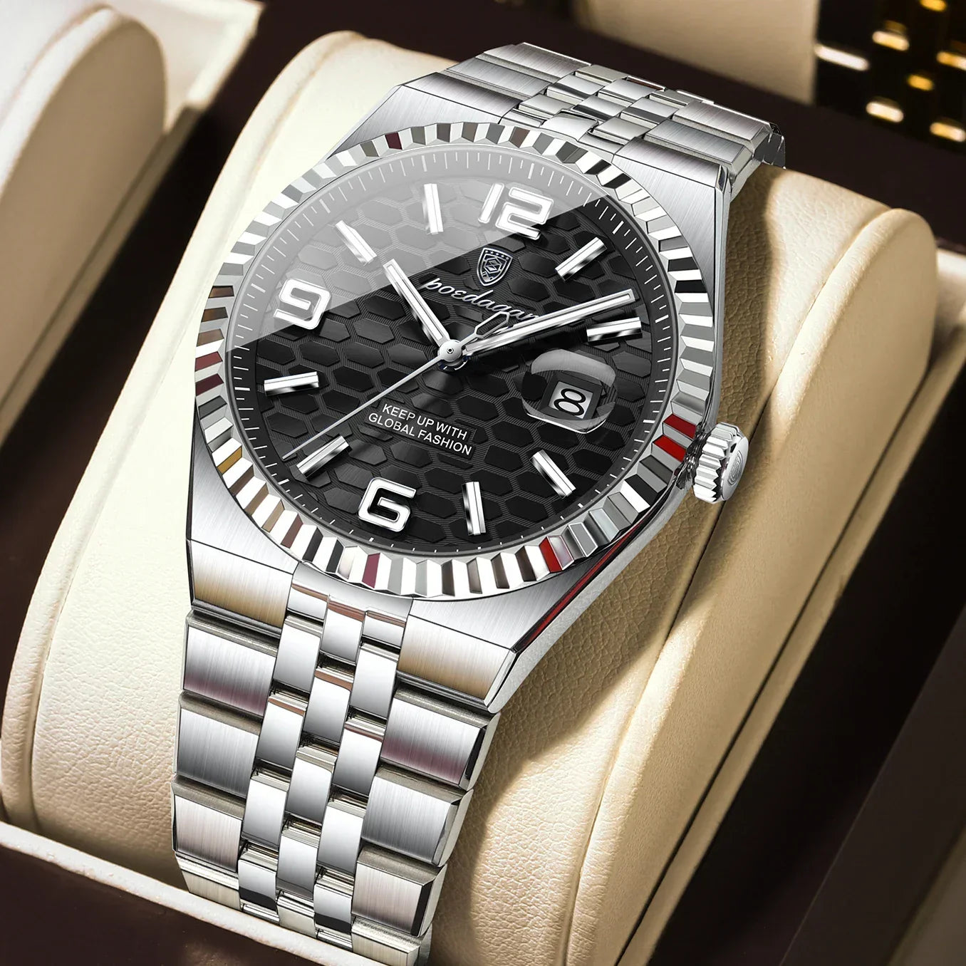 POEDAGAR Royal Steel Watch