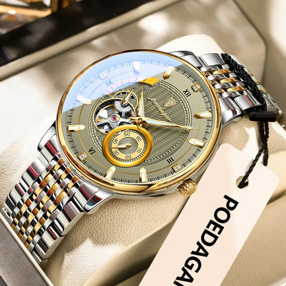 POEDAGAR Prestige Skeleton Automatic Watch