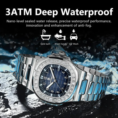 POEDAGAR Royal Grid Luxury Watch