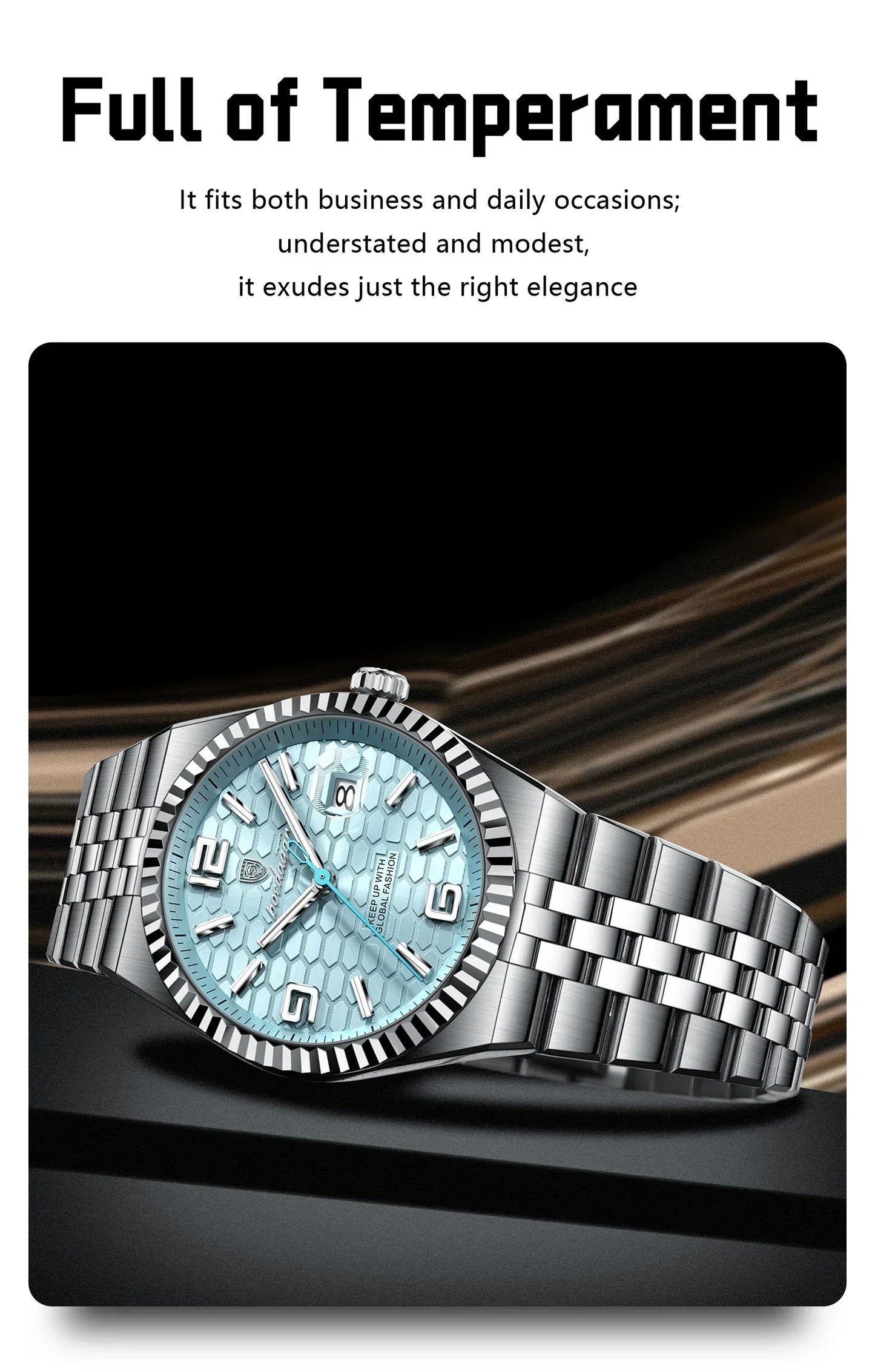 POEDAGAR Royal Steel Watch