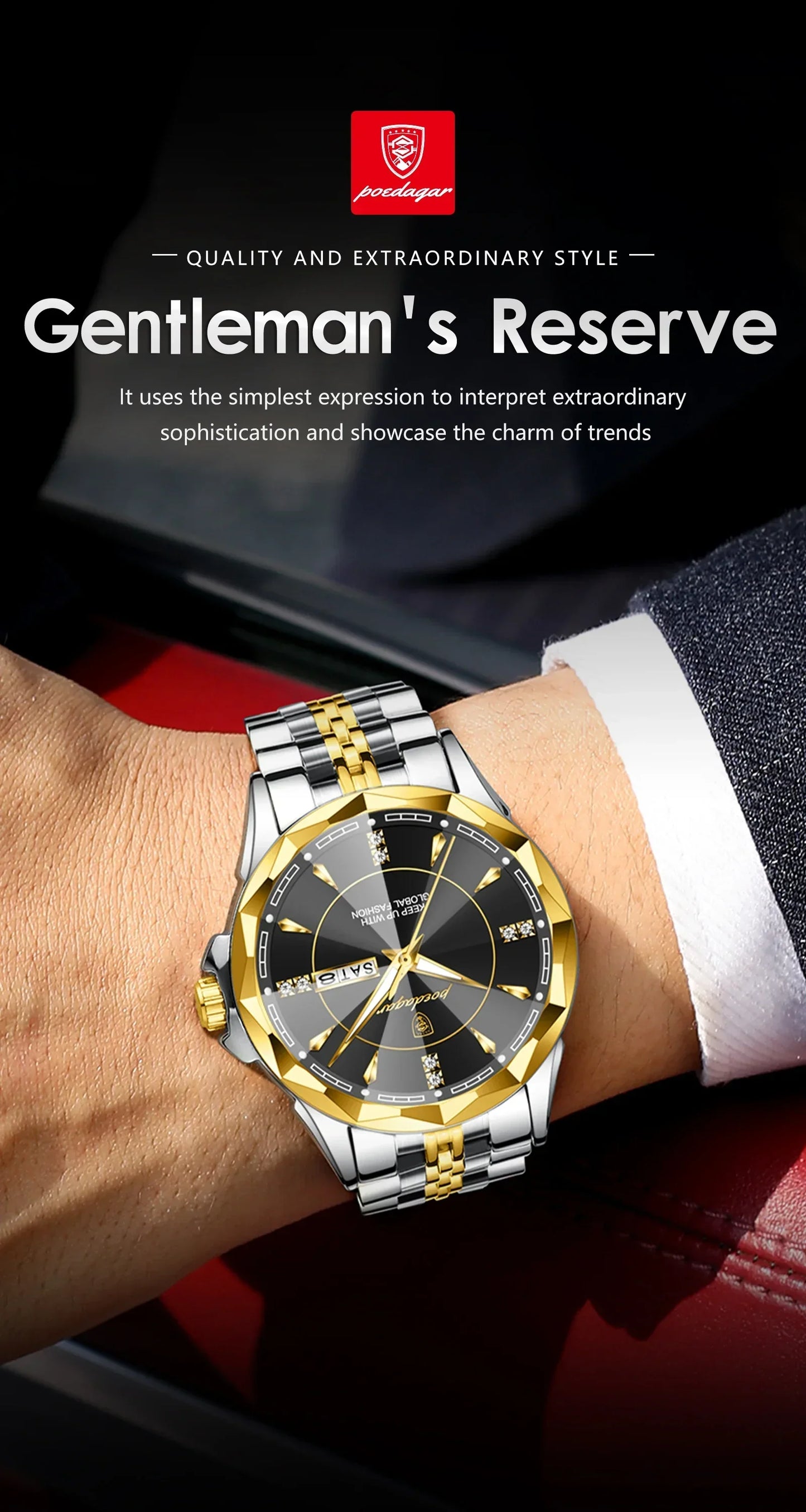 POEDAGAR Royal Steel Watch