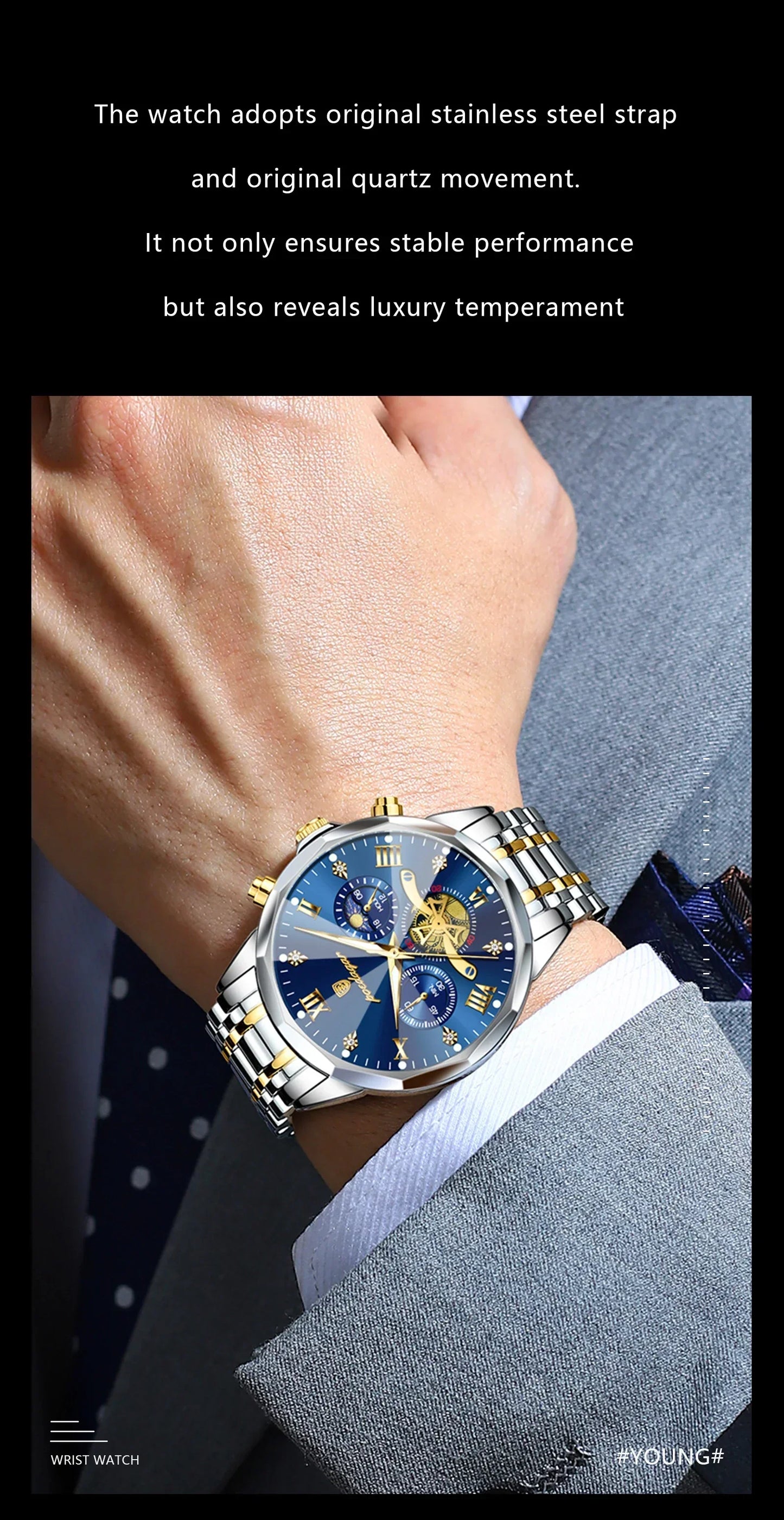 POEDAGAR Chrono Classic Watch