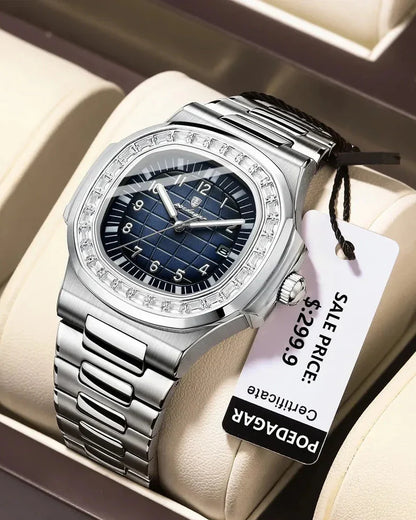 POEDAGAR Luxury Steel Watch