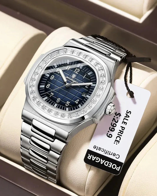 POEDAGAR Luxury Steel Watch
