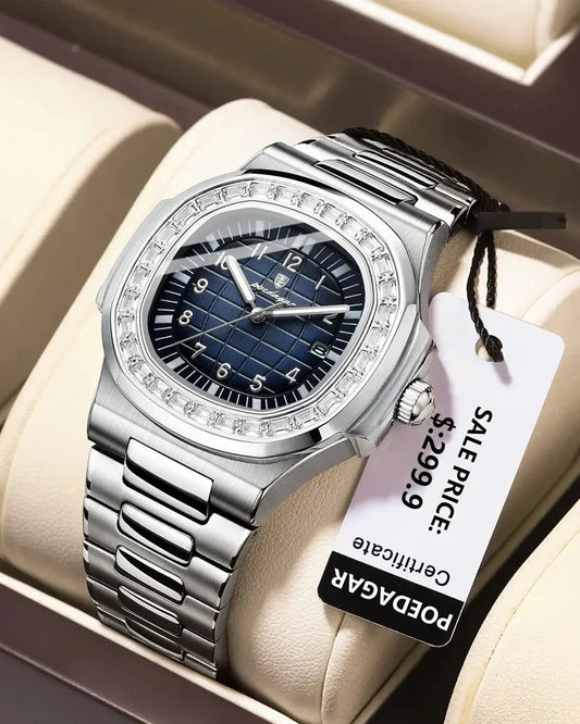 POEDAGAR Royal Grid Luxury Watch