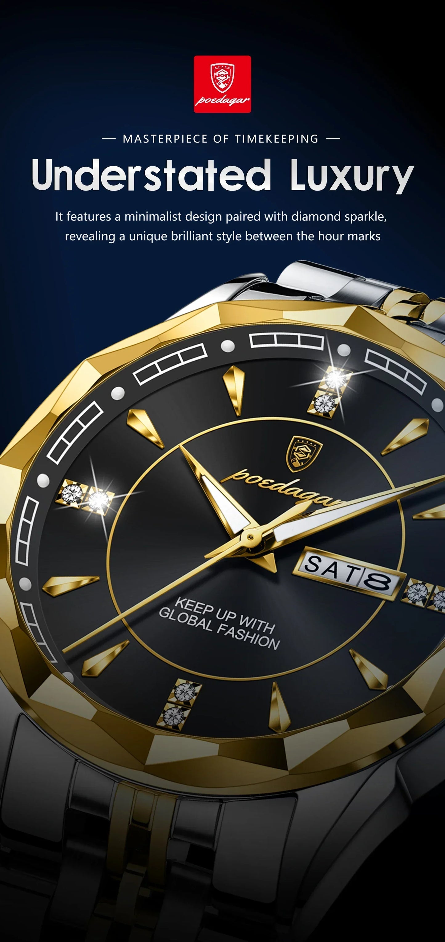 POEDAGAR Royal Steel Watch