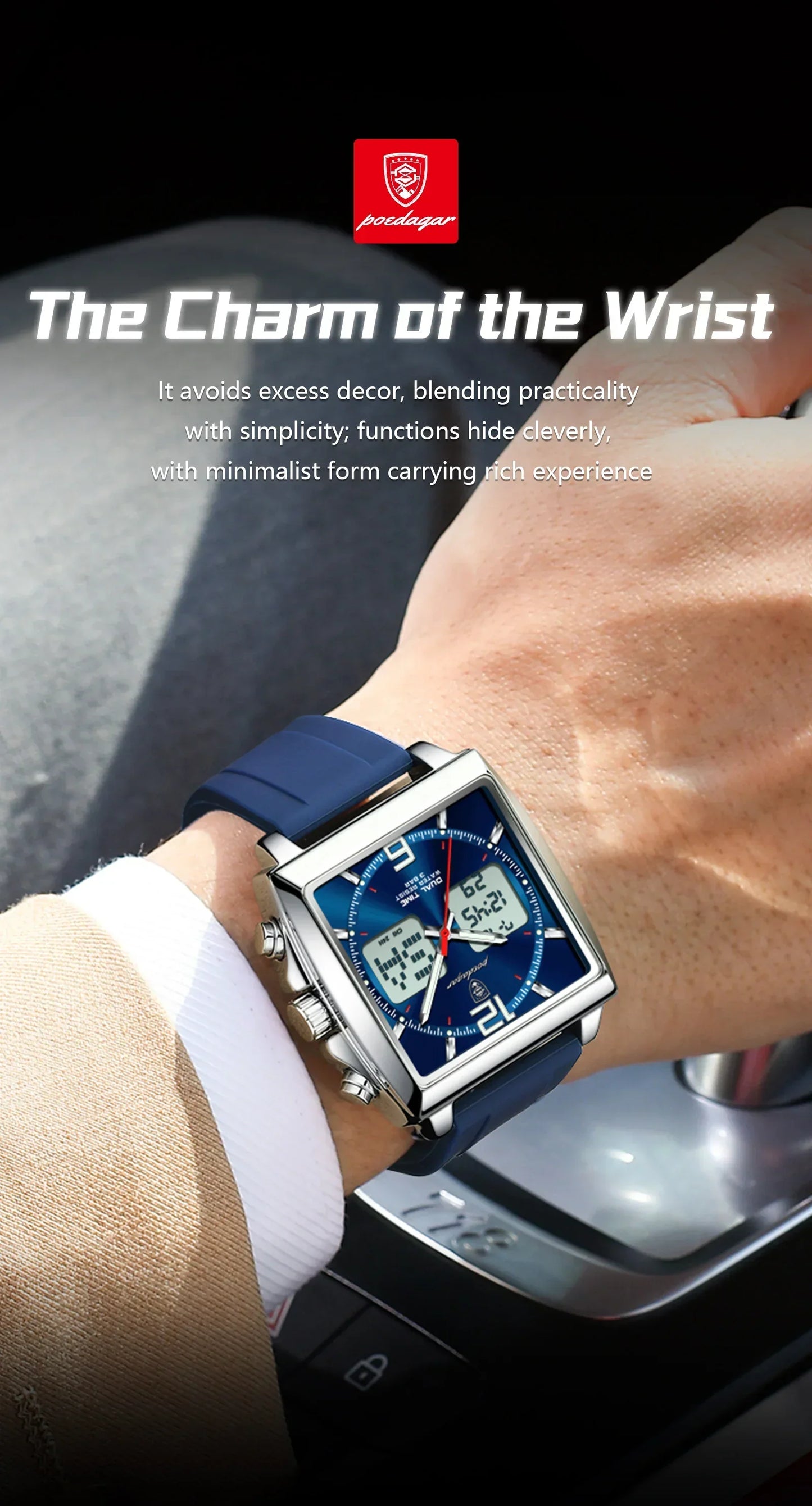 POEDAGAR DualTech Sport Watch