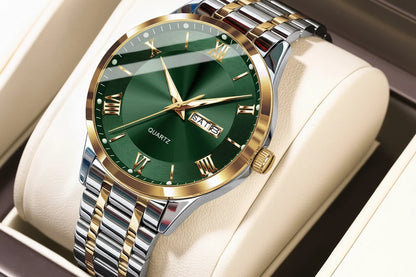 POEDAGAR Classic Day-Date Watch