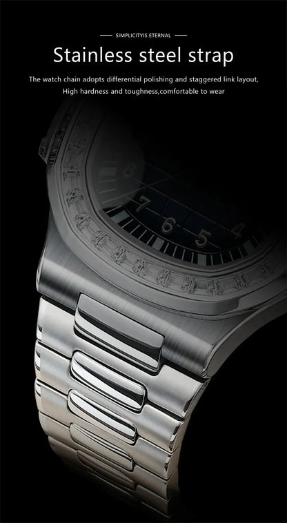 POEDAGAR Luxury Steel Watch