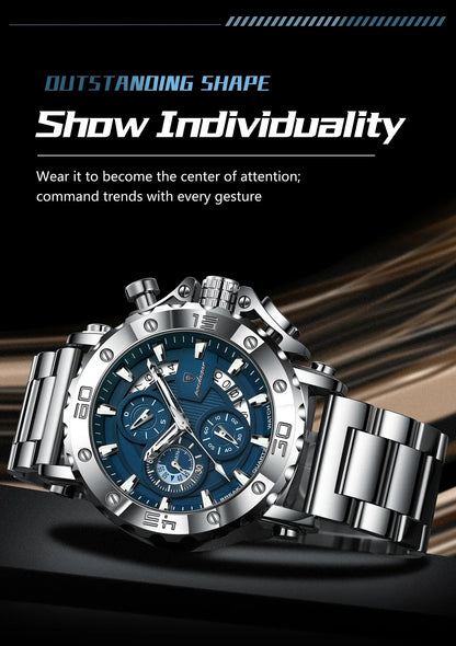 POEDAGAR Titan Chronograph Watch