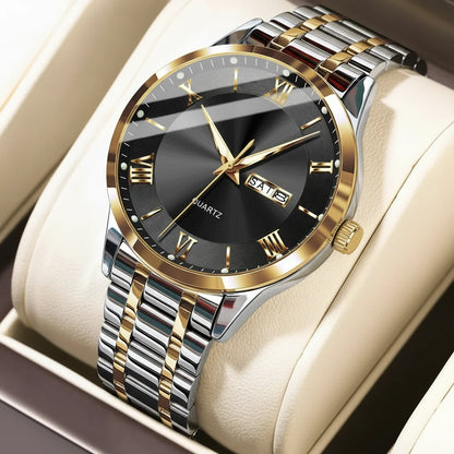 POEDAGAR Classic Day-Date Watch