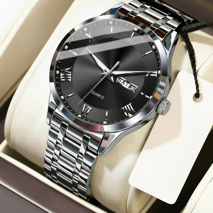POEDAGAR Classic Day-Date Watch