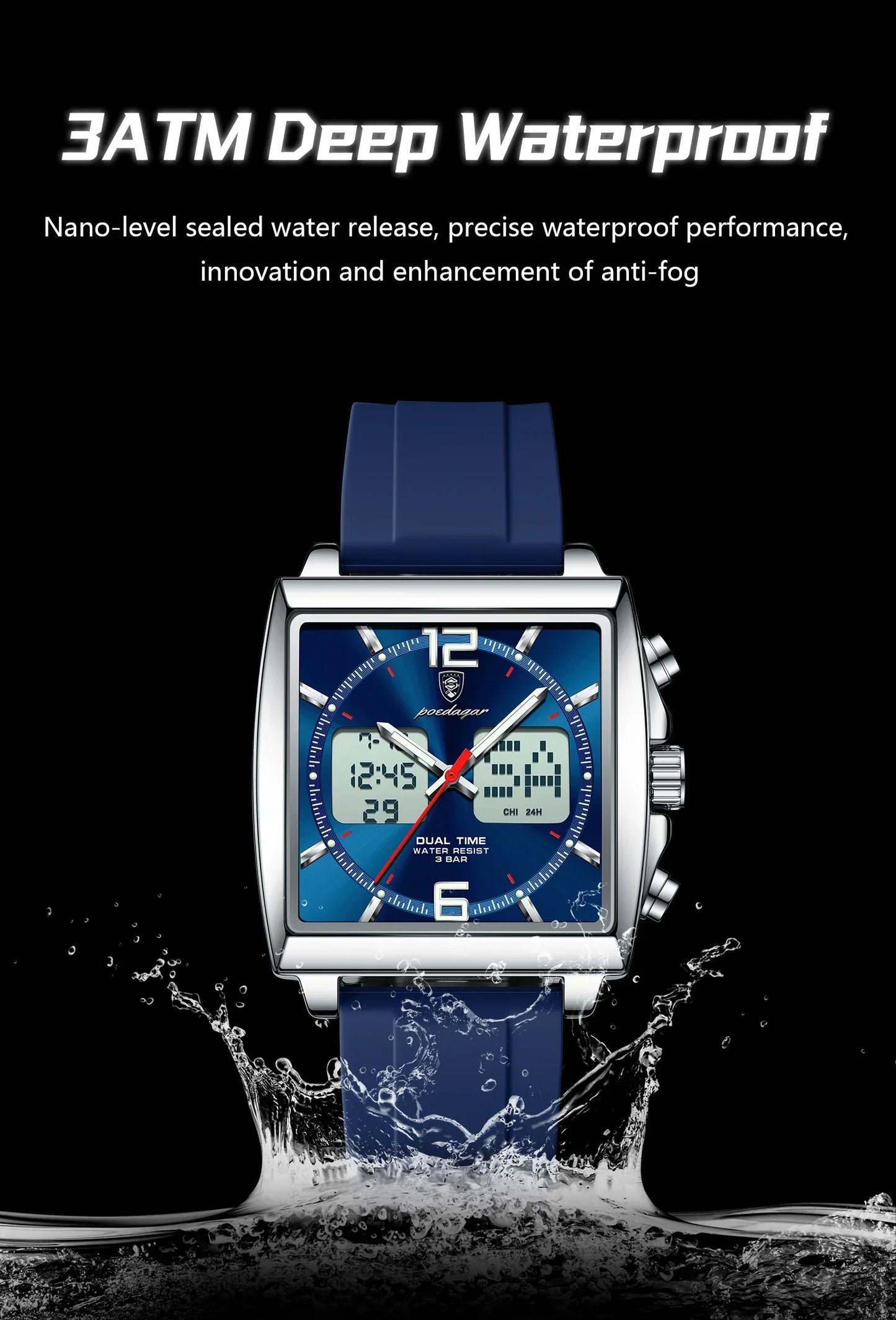 POEDAGAR DualTech Sport Watch