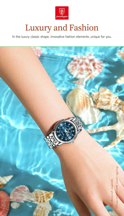 POEDAGAR Elegant Steel Watch