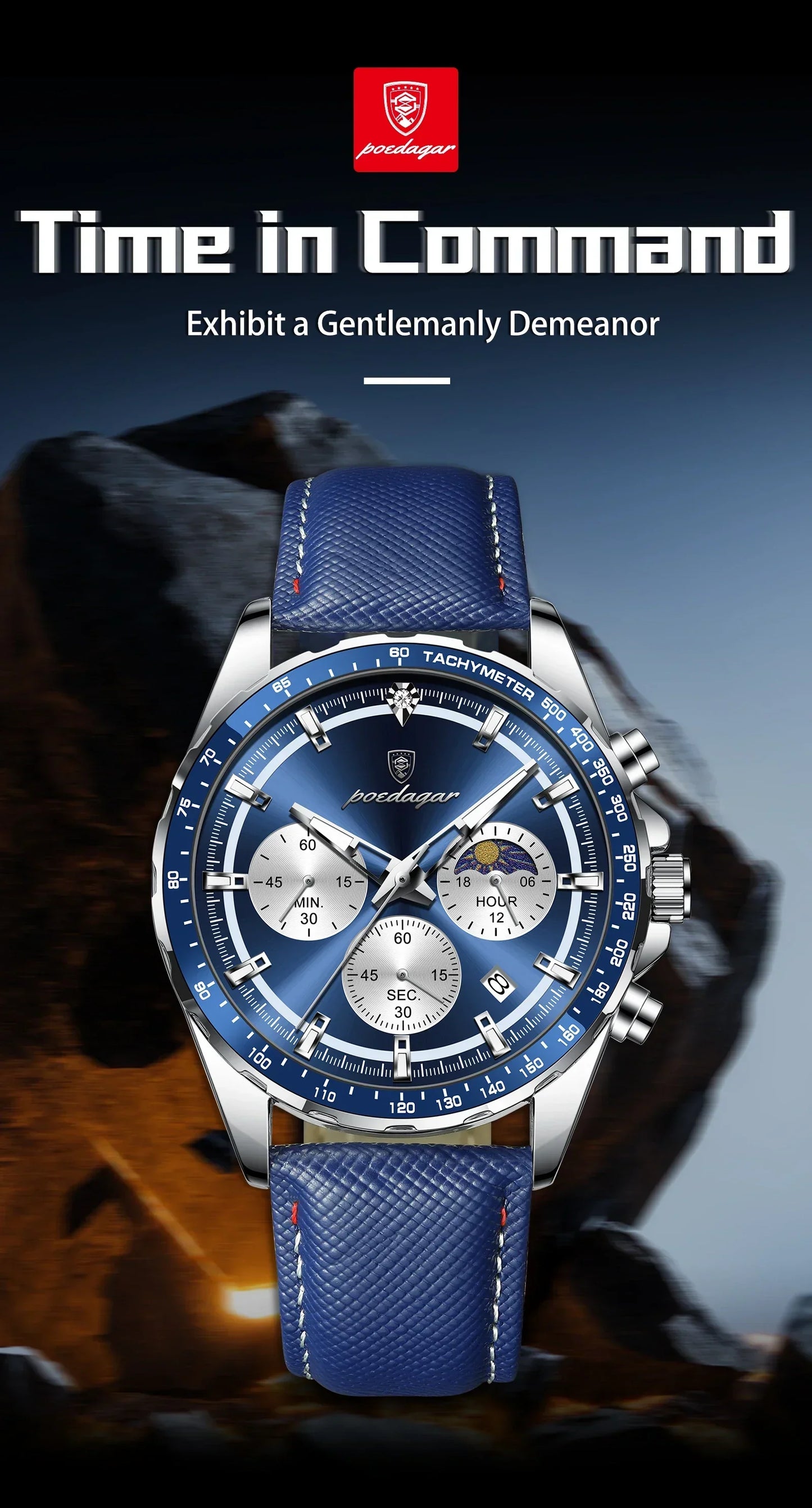 POEDAGAR Sport Chrono Watch