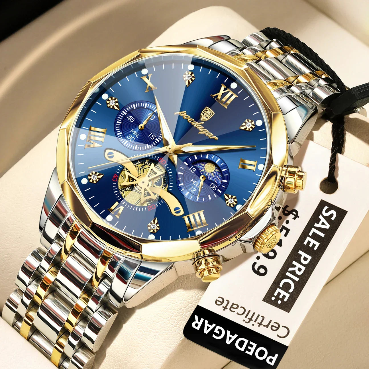 POEDAGAR Chrono Classic Watch