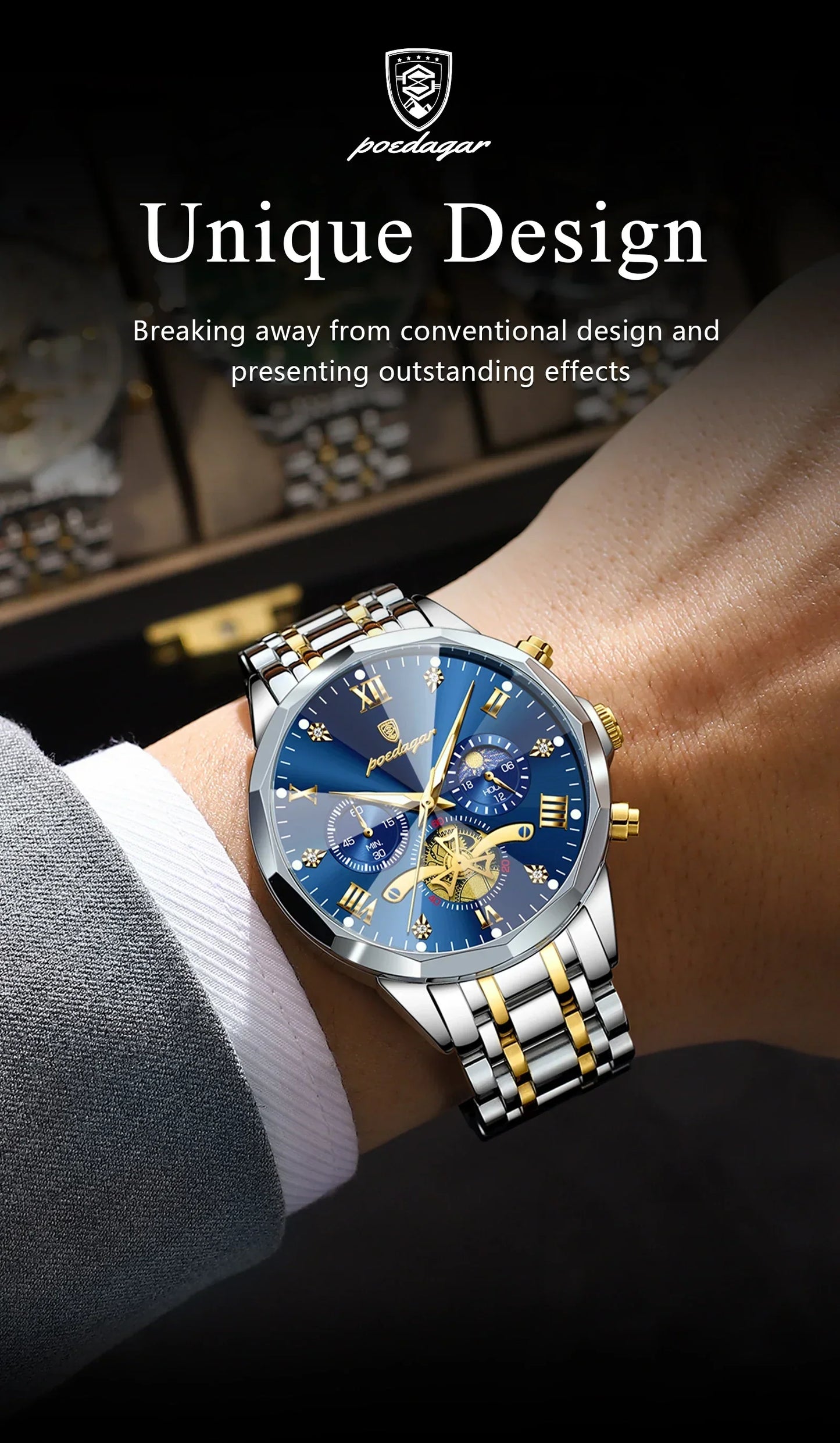 POEDAGAR Chrono Classic Watch