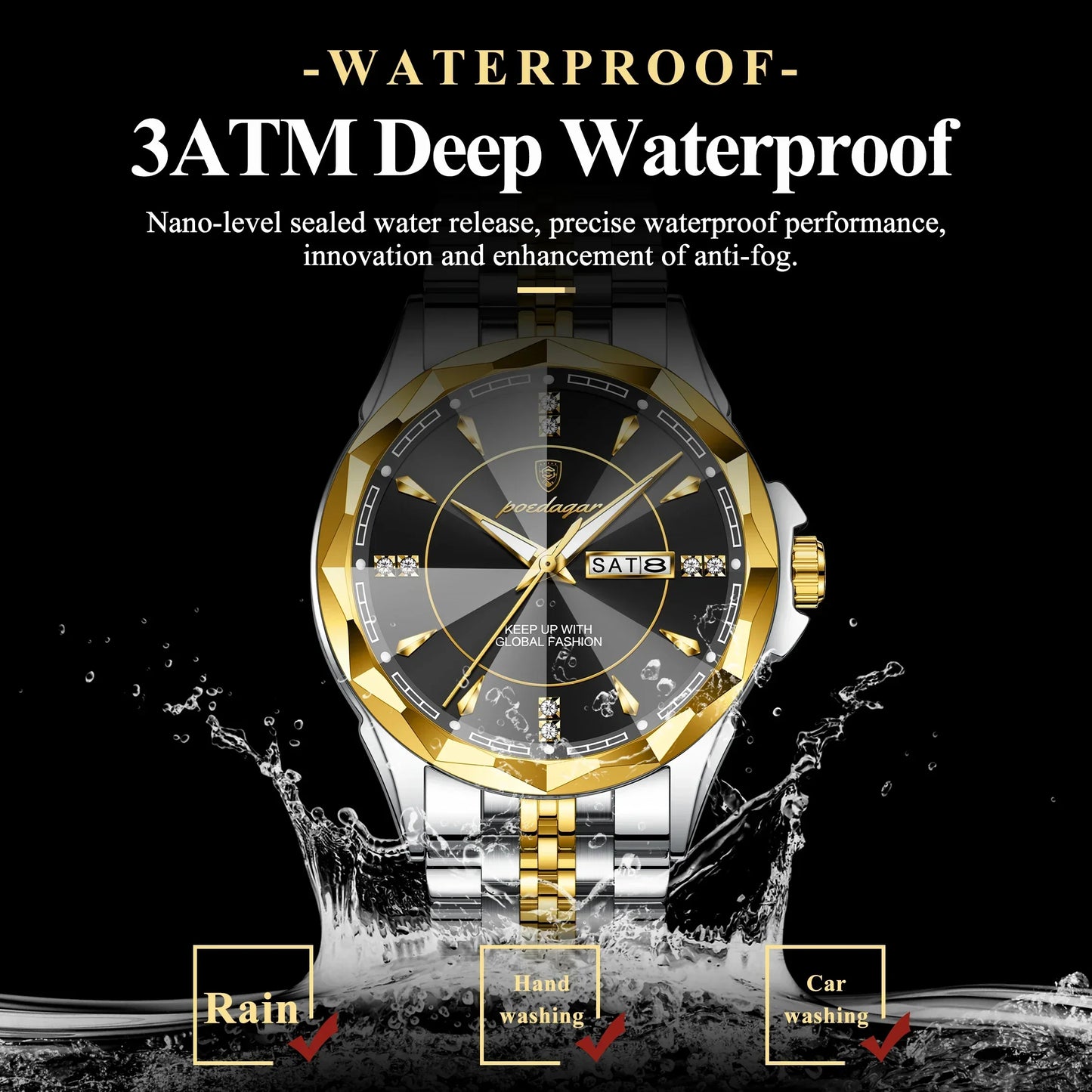 POEDAGAR Royal Steel Watch