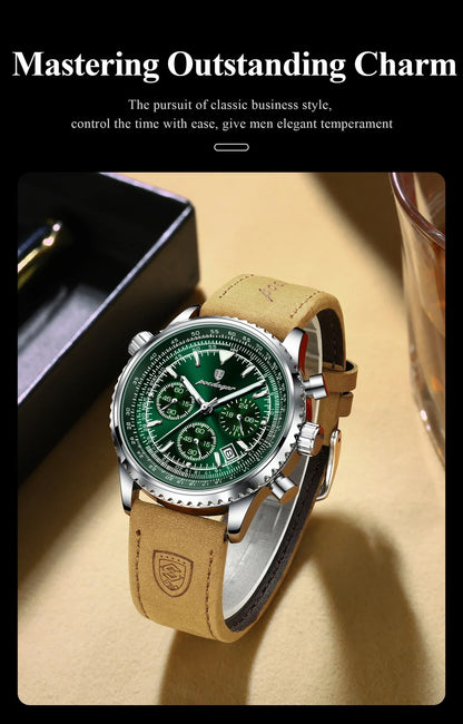 POEDAGAR Chrono Leather Watch