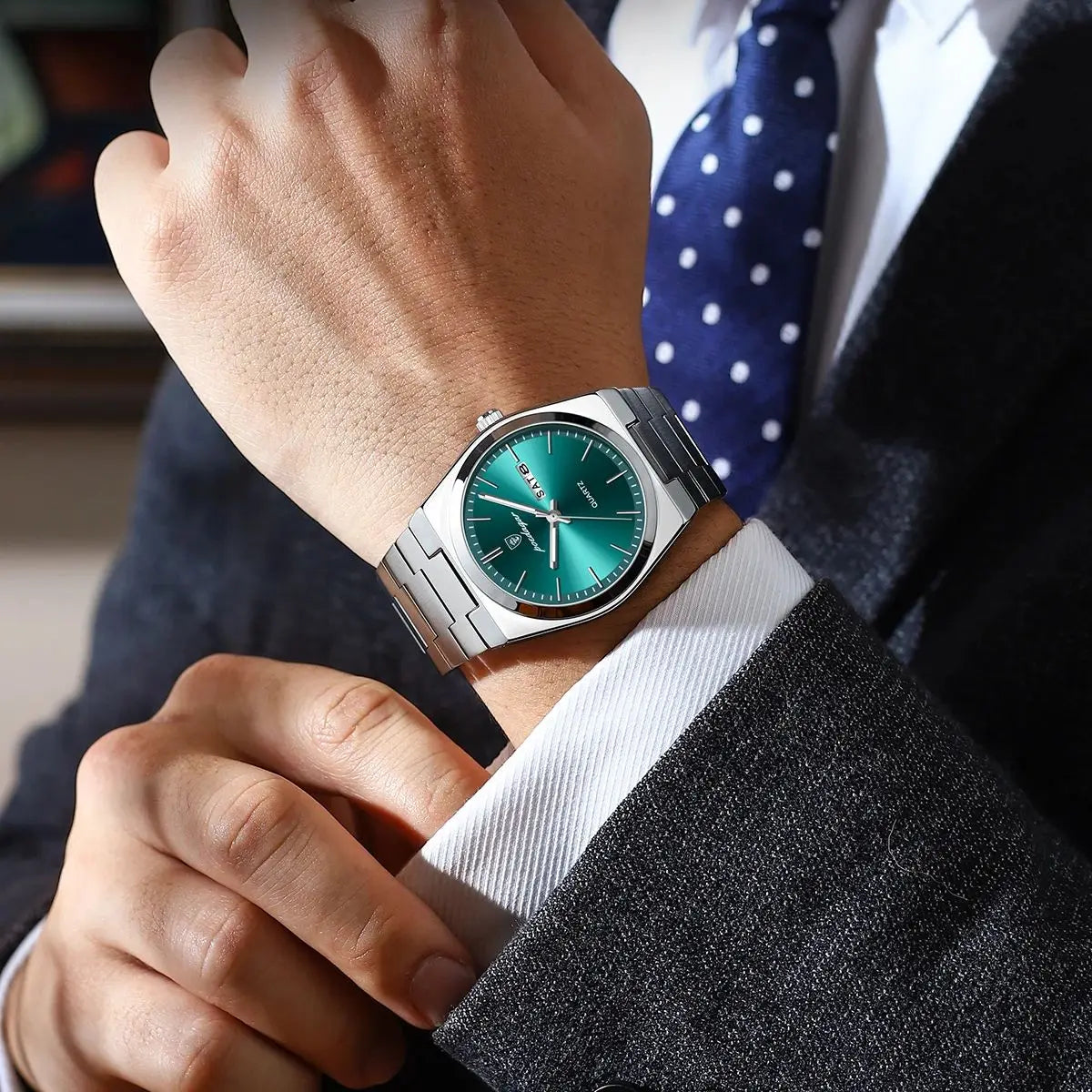 POEDAGAR Classic Date Watch