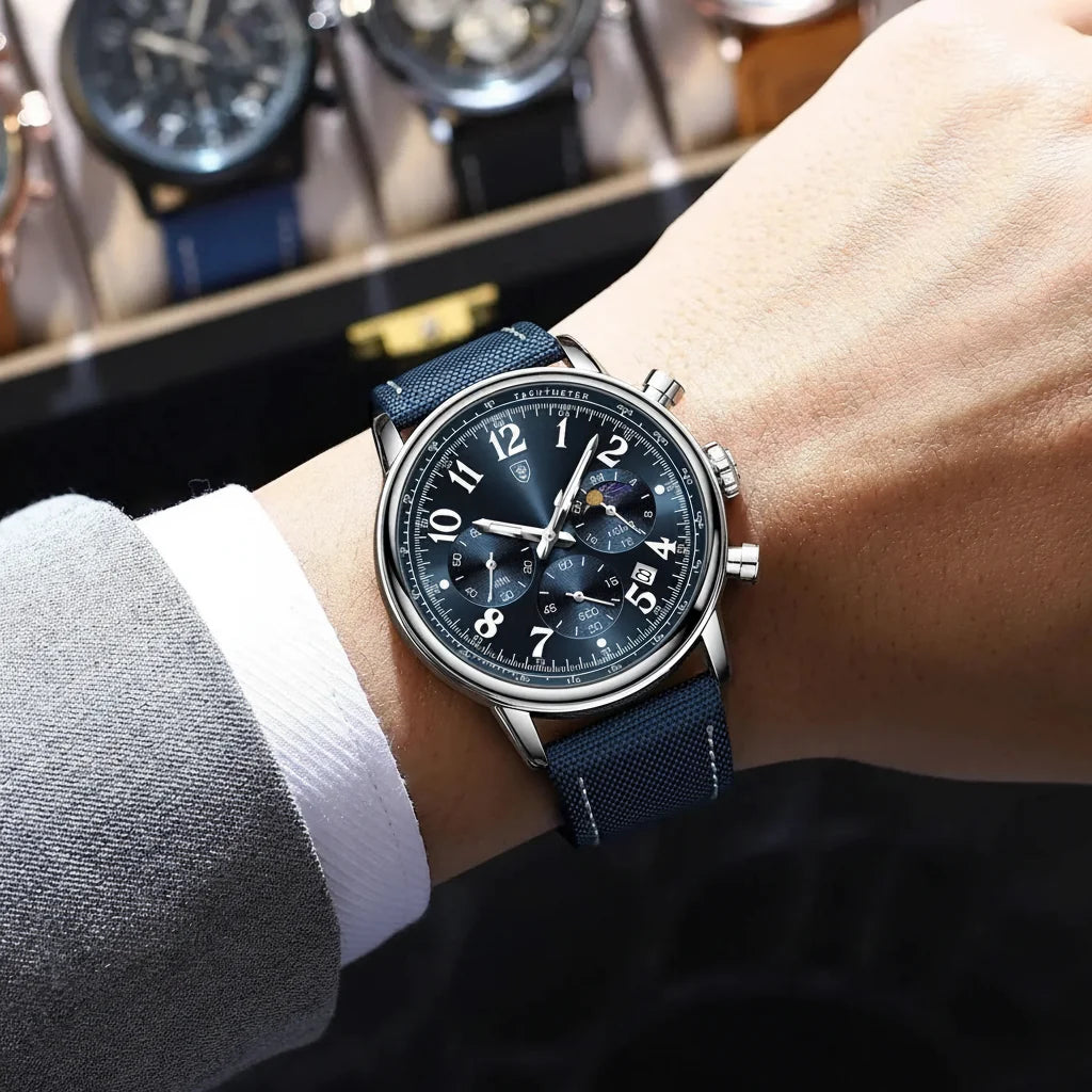 POEDAGAR Tactical Chronograph Watch