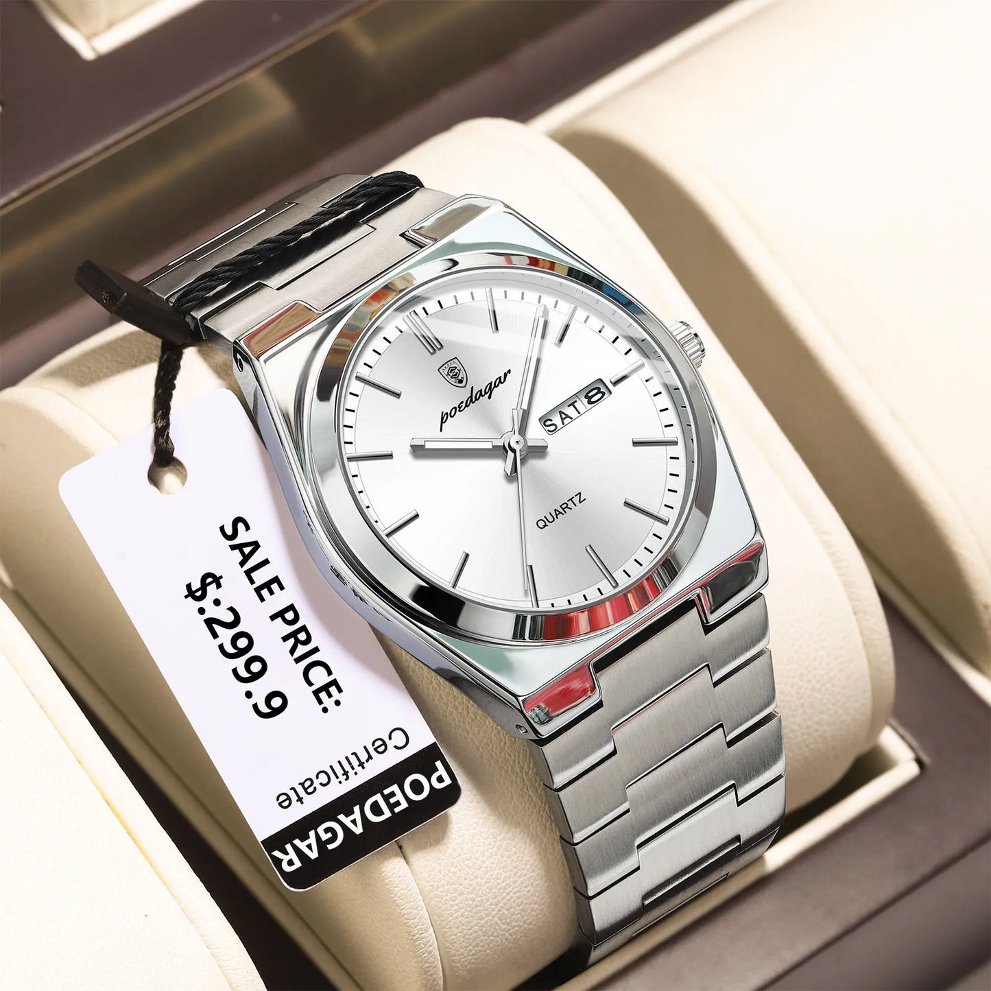 POEDAGAR Classic Date Watch