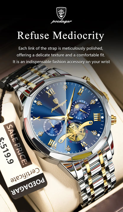 POEDAGAR Chrono Classic Watch