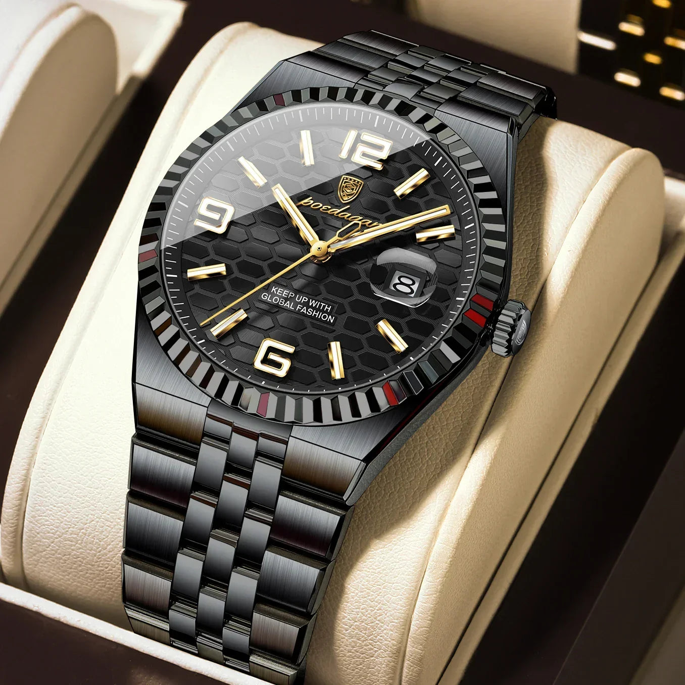 POEDAGAR Royal Steel Watch
