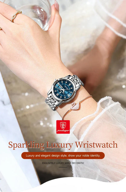 POEDAGAR Elegant Steel Watch