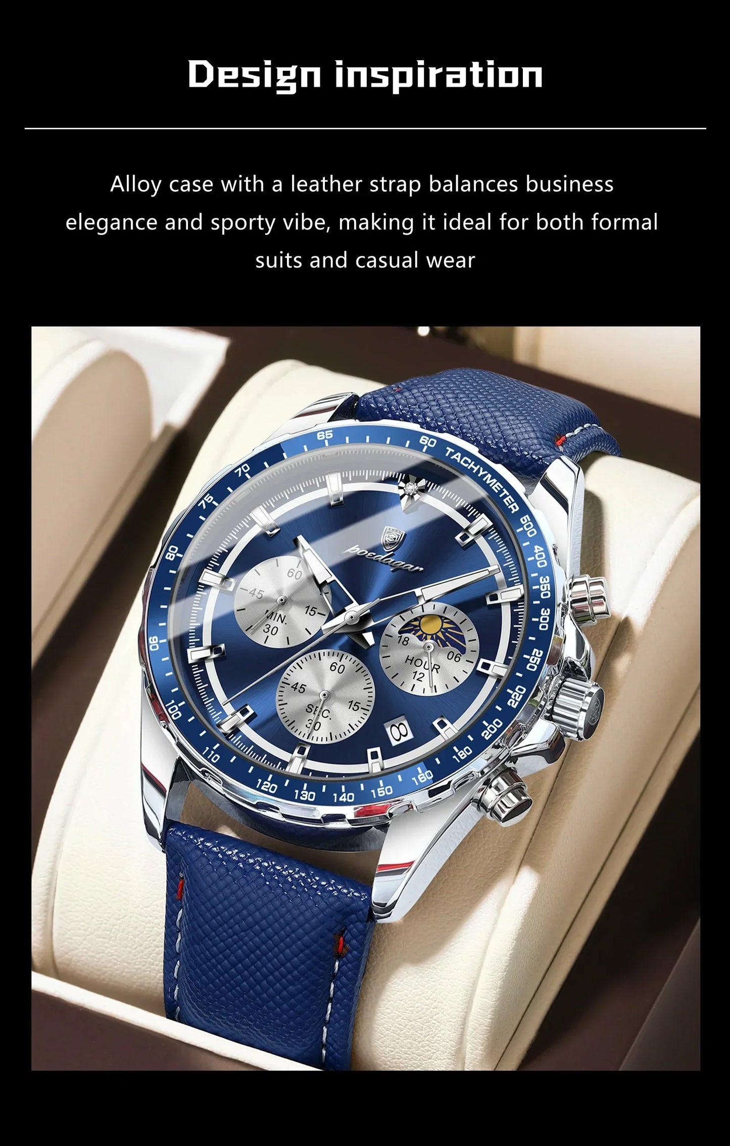 POEDAGAR Sport Chrono Watch