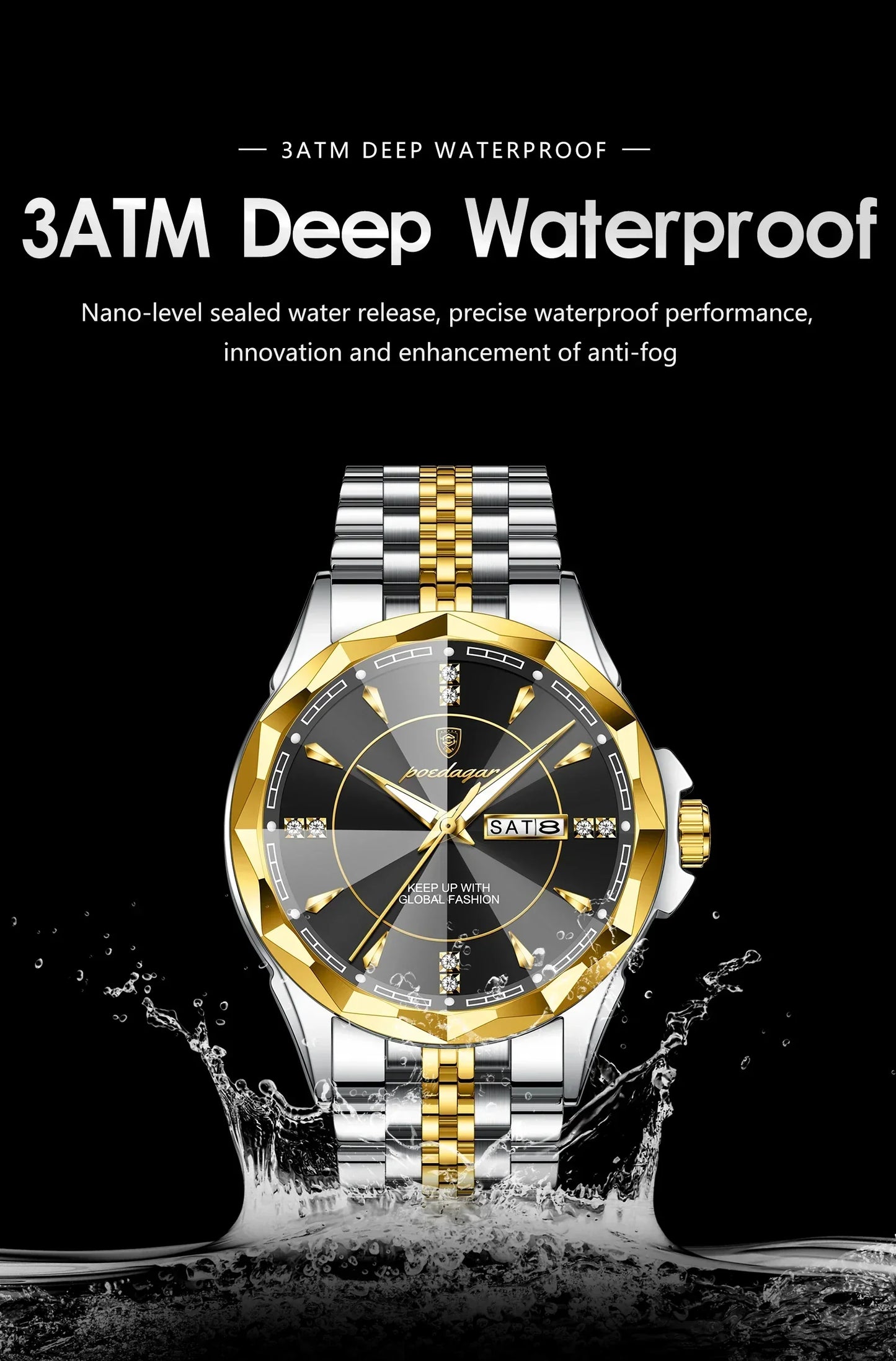 POEDAGAR Royal Steel Watch