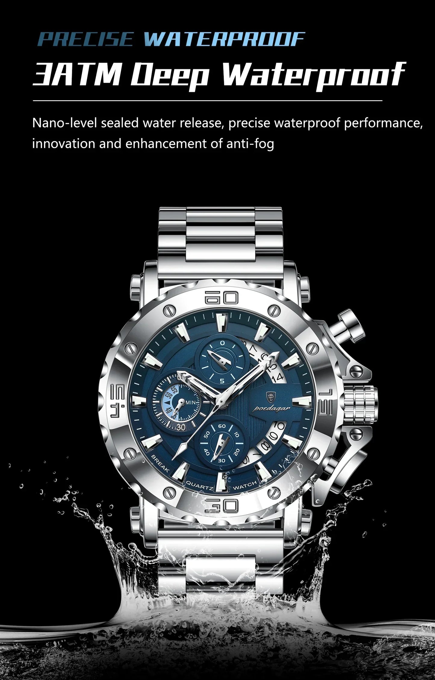 POEDAGAR Titan Chrono Watch