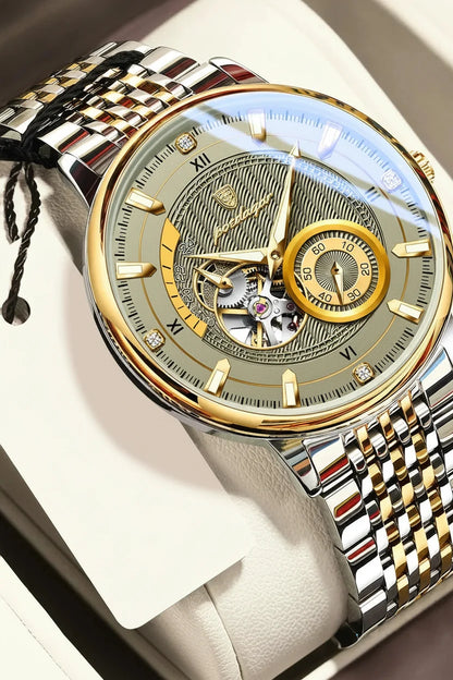 POEDAGAR Prestige Skeleton Automatic Watch