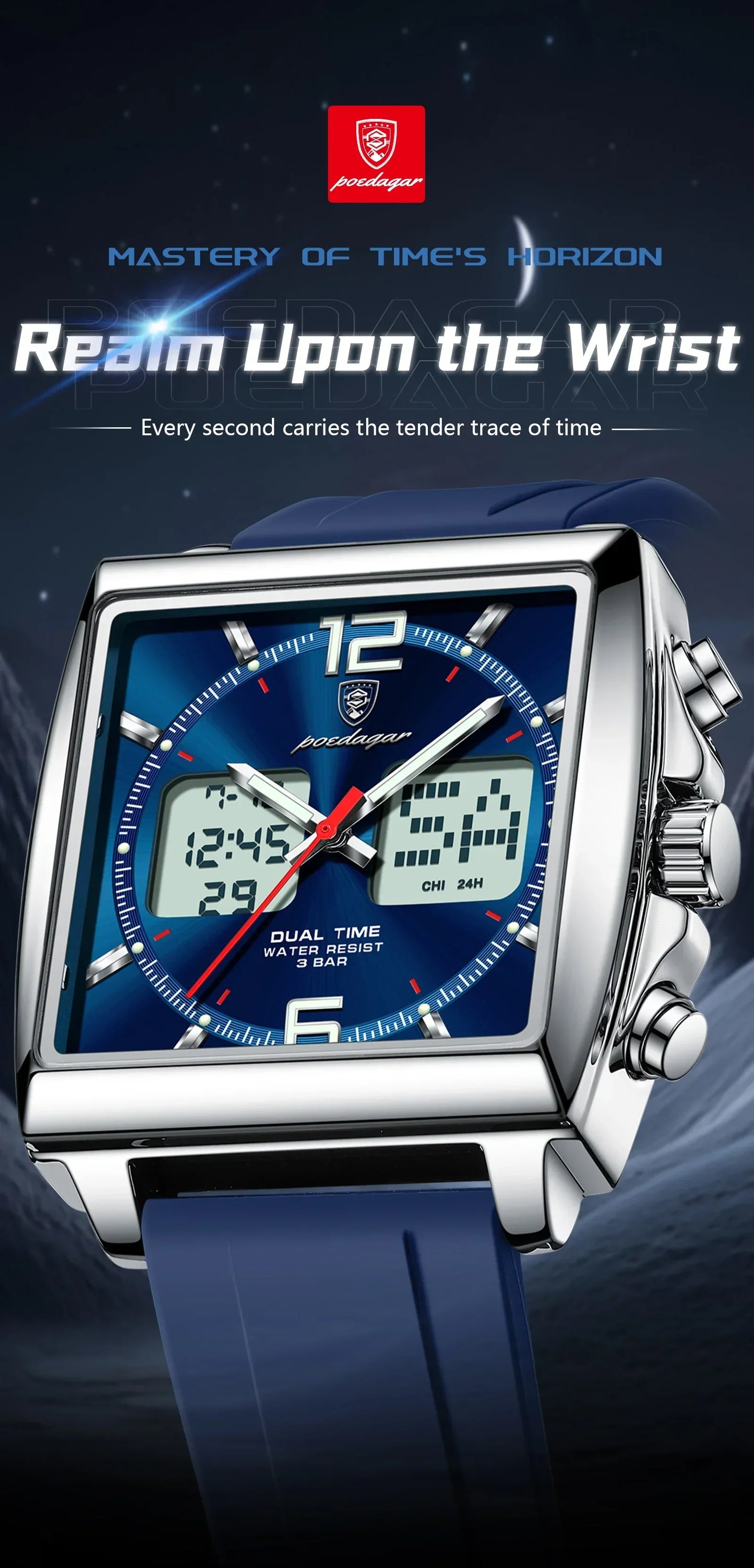 POEDAGAR DualTech Sport Watch