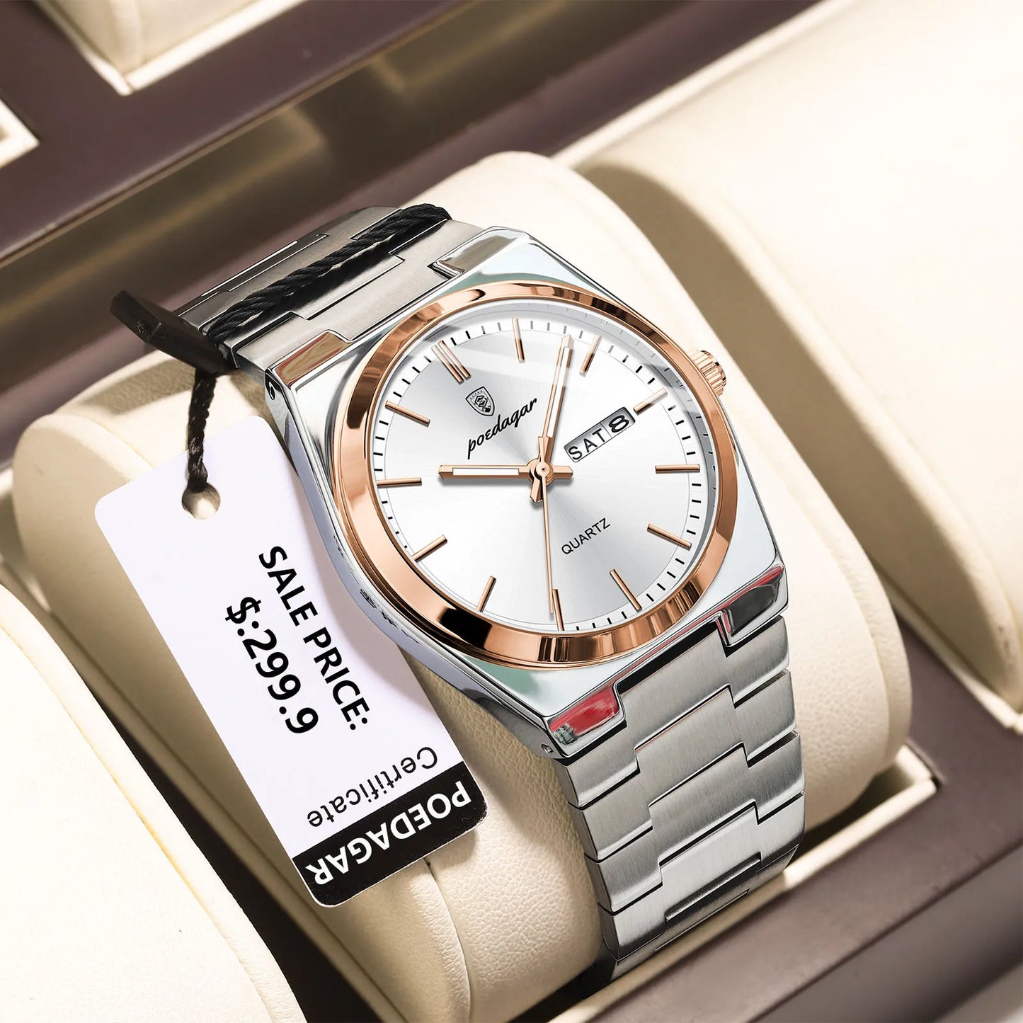 POEDAGAR Classic Date Watch