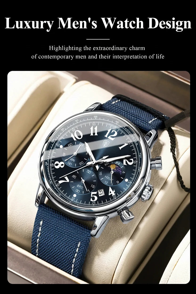 POEDAGAR Tactical Chronograph Watch