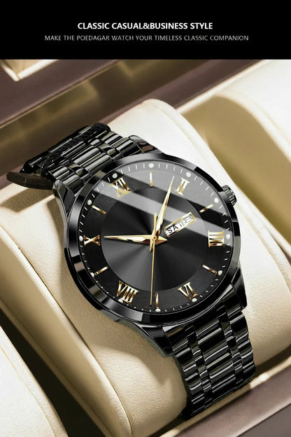POEDAGAR Classic Day-Date Watch