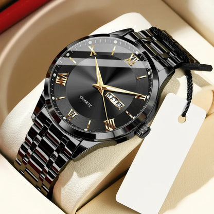 POEDAGAR Classic Day-Date Watch