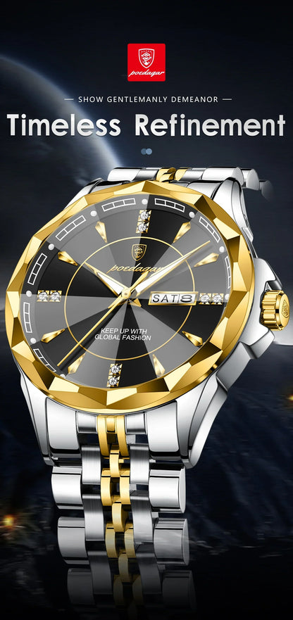POEDAGAR Royal Steel Watch