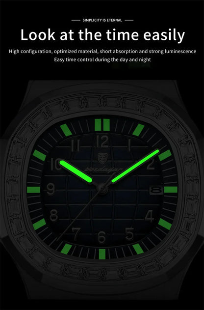 POEDAGAR Royal Grid Luxury Watch