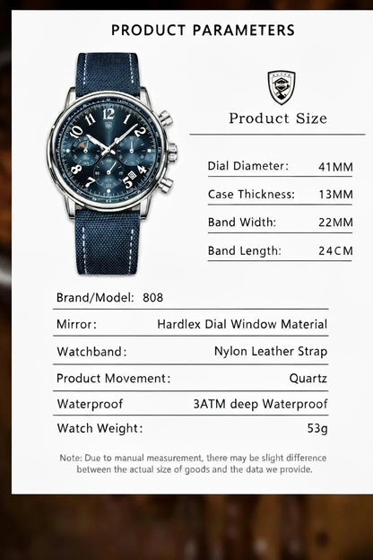 POEDAGAR Tactical Chronograph Watch