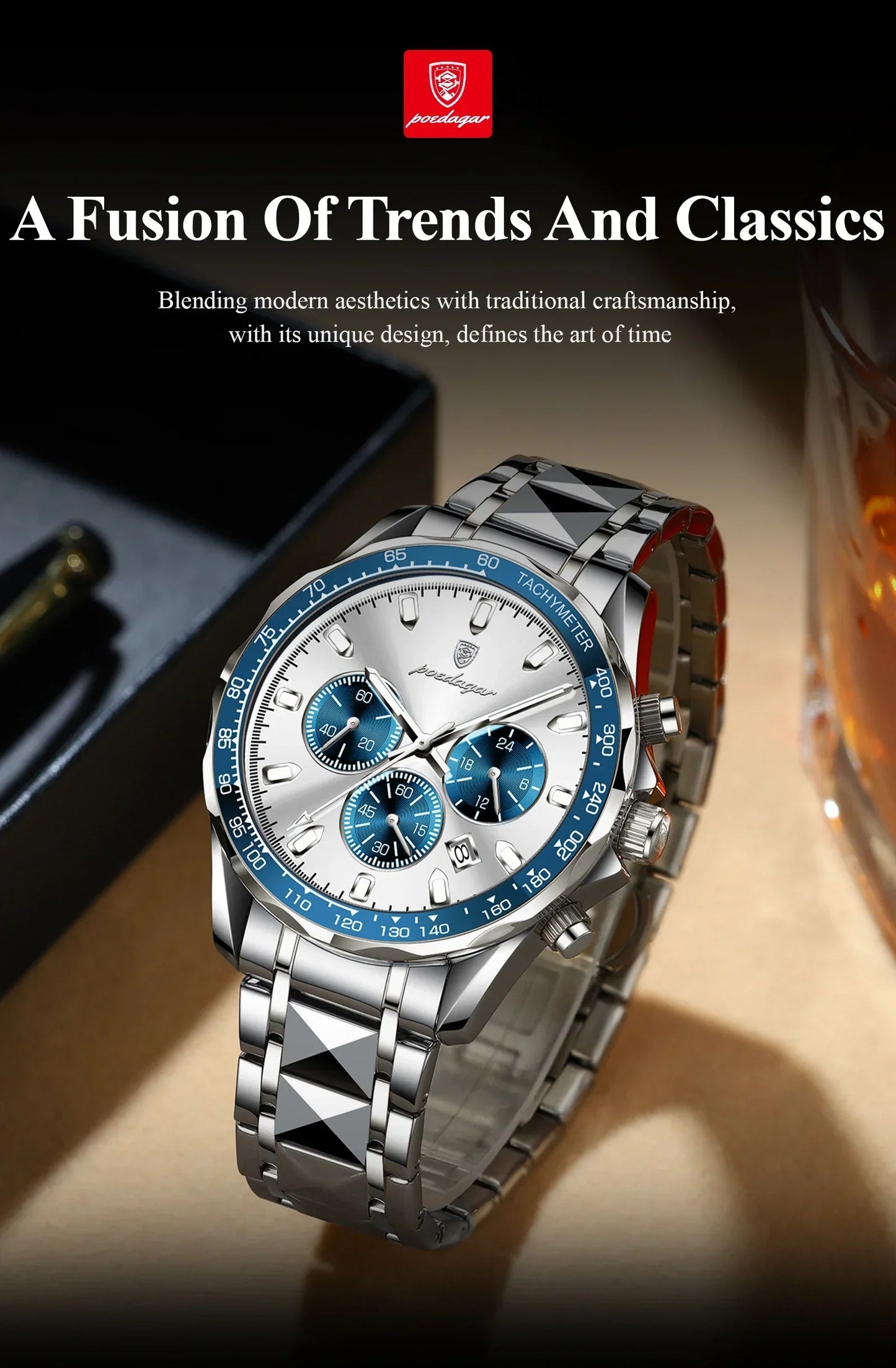 POEDAGAR Vertex Chrono Watch